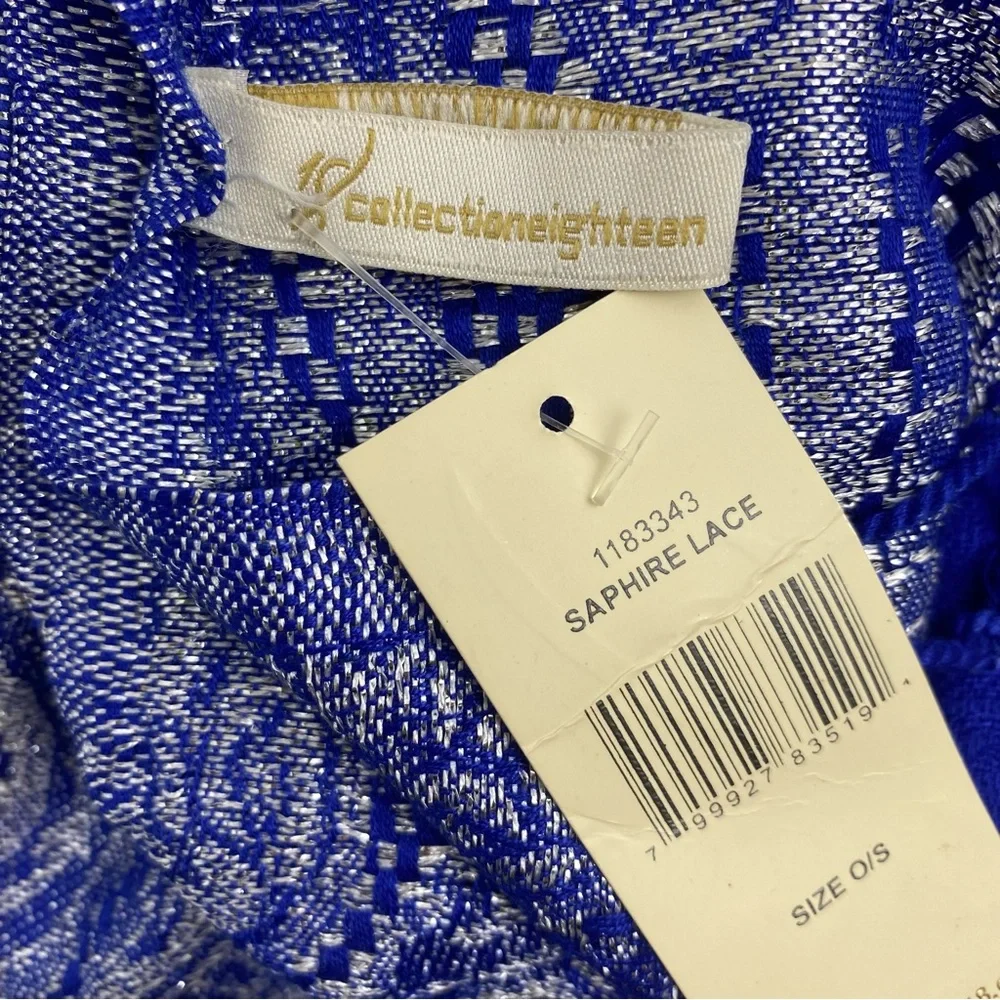 Collection Eighteen Blue Sapphire Lace Paisley Scarf